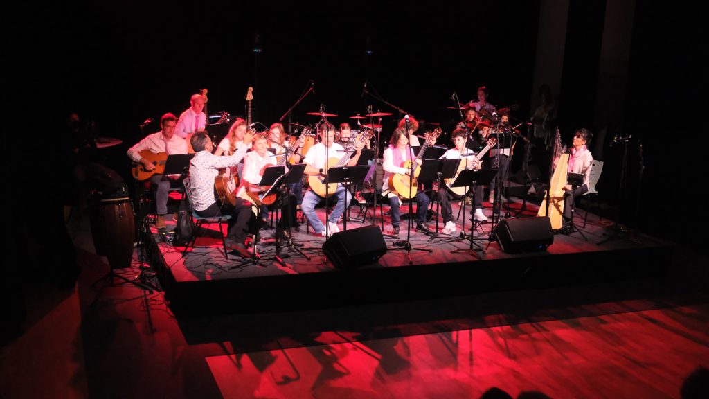 Ensemble de guitares, violons et harpe